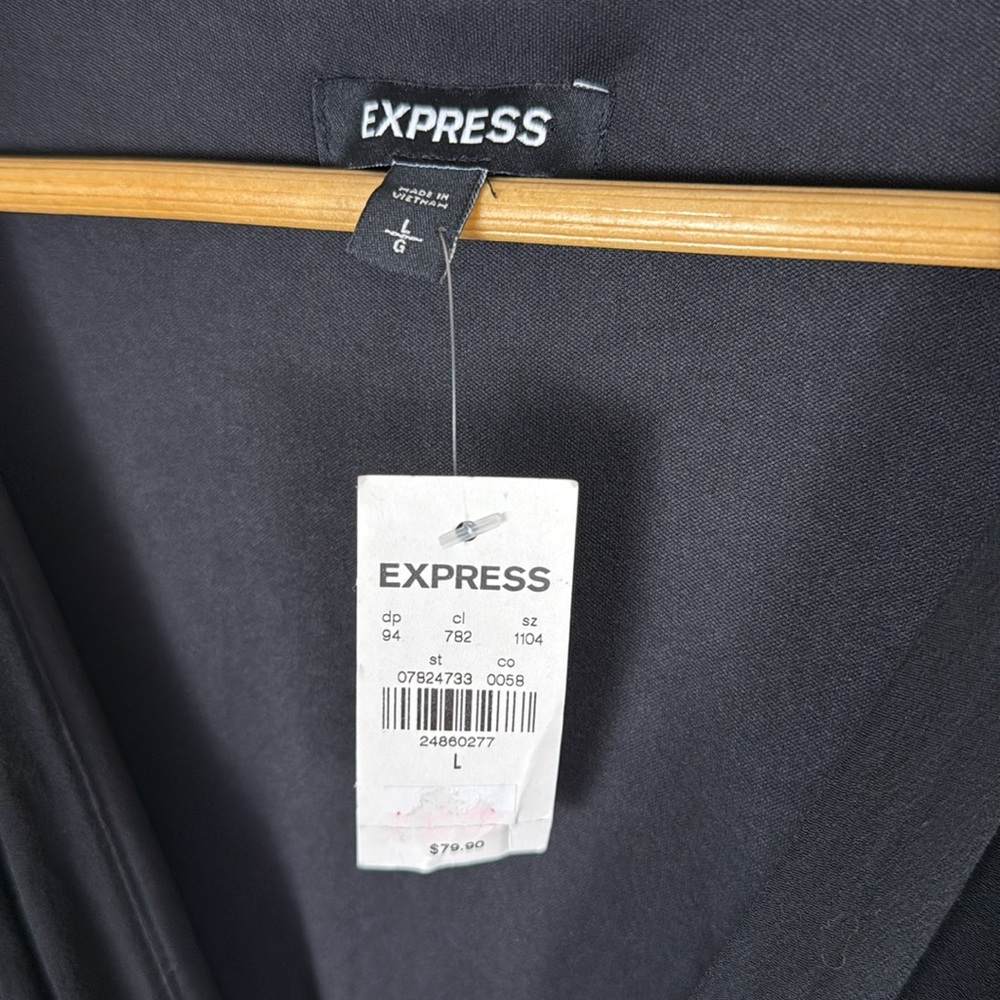 EXPRESS Black Maxi Dress High low ruffle LARGE NWT - Picture 6 of 7